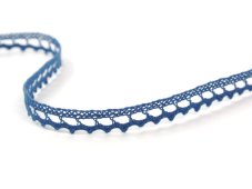 Cotton bobbin lace 75397, width 9 mm, ocean blue