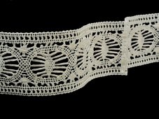 Cotton bobbin lace insert 81672, width 73 mm, ecru