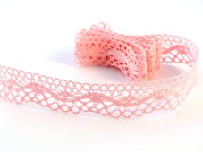 Cotton bobbin lace 75416, width 27 mm, pink