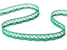 Cotton bobbin lace 75512, width 10 mm, light green