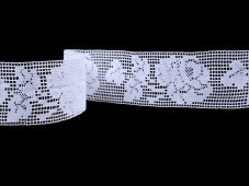 Cotton bobbin lace insert 75605, width 35 mm, white