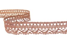 Cotton bobbin lace 82152, width 23 mm, terracotta