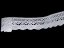 Cotton bobbin lace 75077, width 32 mm, white