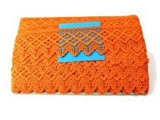 Cotton bobbin lace 75234, width 54 mm, rich orange