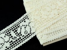 Cotton bobbin lace insert 75269, width 53 mm, ivory