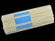 Cotton bobbin lace 75361, width 9 mm, ecru