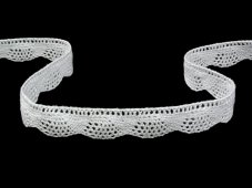 Cotton bobbin lace 75629, width 17 mm, white