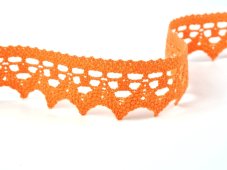 Cotton bobbin lace 82341, width 45 mm, rich orange