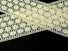 Cotton bobbin lace insert 75117, width 80 mm, white