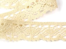 Cotton bobbin lace 82338, width 35 mm, cream