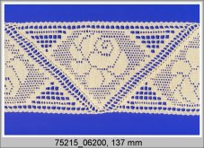 Cotton bobbin lace insert 75215, width 137 mm, ecru