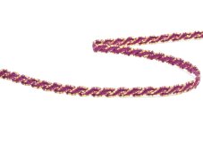 Cotton bobbin lace 75481, width 6 mm, violet/ Lurex gold