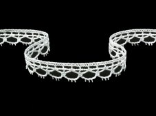 Cotton bobbin lace 75100, width 17 mm, white