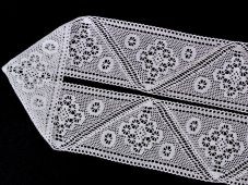 Cotton bobbin lace insert 75347, width 95 mm, white