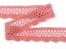 Cotton bobbin lace 75231, width 40 mm, rose