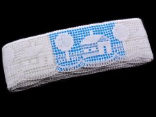 Cotton bobbin lace 75157, width 73 mm, white