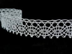 Linen bobbin lace 75239, width 19 mm, 100% linen bleached