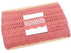 Cotton bobbin lace 75231, width 40 mm, rose