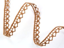 Cotton bobbin lace 82195, width 10 mm, terracotta