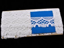 Cotton bobbin lace 75022, width 45 mm, white