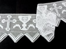 Cotton bobbin lace 75053, width 135 mm, white