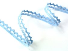 Cotton bobbin lace 75397, width 9 mm, light blue