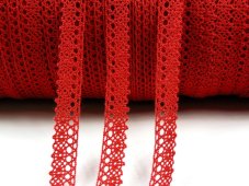 Cotton bobbin lace 75367, width 16 mm, dark wine