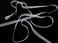 Cotton bobbin lace insert 75454, width 10 mm, white