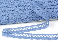 Cotton bobbin lace 75428, width 18 mm, sky blue