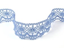 Cotton bobbin lace 75238, width 51 mm, sky blue