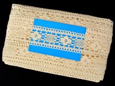 Cotton bobbin lace insert 75254, width 48 mm, ecru