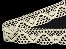 Cotton bobbin lace 75632, width 40 mm, ecru
