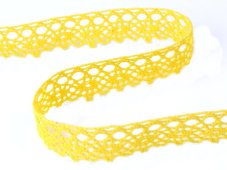 Cotton bobbin lace 75239, width 19 mm, yellow