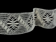 Cotton bobbin lace insert 81469, width 65 mm, ecru