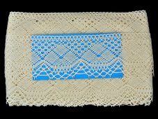 Cotton bobbin lace 81929, width 70 mm, ecru