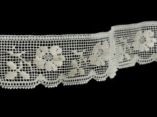 Cotton bobbin lace 81326, width 65 mm, ecru