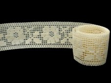 Cotton bobbin lace insert 75314, width 54 mm, ecru