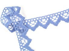 Cotton bobbin lace 75220, width 33 mm, sky blue