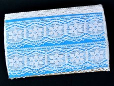 Cotton bobbin lace 82109, width 60 mm, white