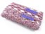 Cotton bobbin lace 75032, width 45 mm, white/ cranberry