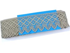 Linen bobbin lace 75234, width 54 mm, 100% linen natural