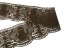 Cotton bobbin lace 75061, width 63 mm, dark brown