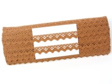 Cotton bobbin lace 75259, width 17 mm, terracotta