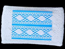 Cotton bobbin lace insert 75561, width 45 mm, white