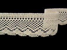 Cotton bobbin lace 75414, width 55 mm, ecru