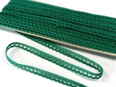 Cotton bobbin lace 73012, width 10 mm, light green