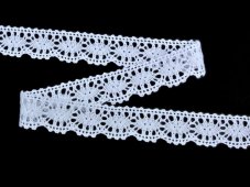 Cotton bobbin lace 75394, width 25 mm, white