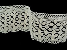 Cotton bobbin lace 81933, width 70 mm, ecru