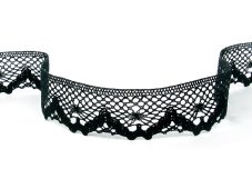 Cotton bobbin lace 75261, width 40 mm, black