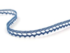 Cotton bobbin lace 75397, width 9 mm, ocean blue